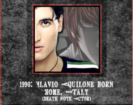 February 21st: Death Note Kira Voice Actor Flavio Aquilone born 1990