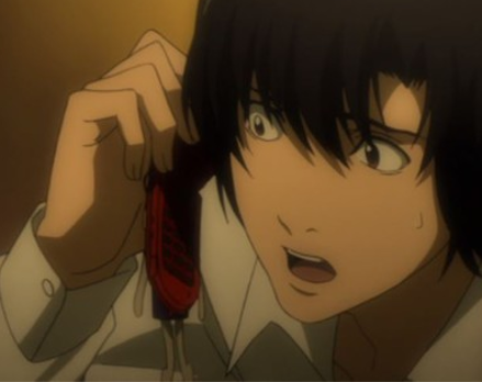 Death Note anime Matsuda on the phone