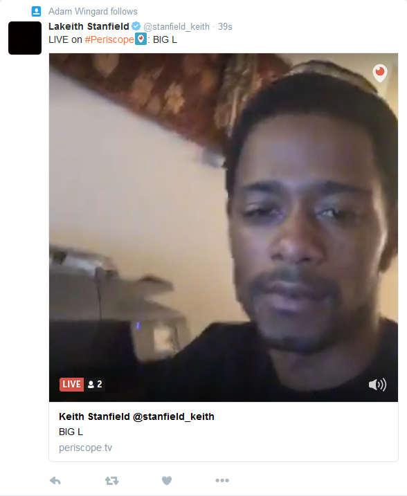 Adam Wingard Tweet revealing Keith Stanfield L in Death (June 13th 2016, 11am British time)
