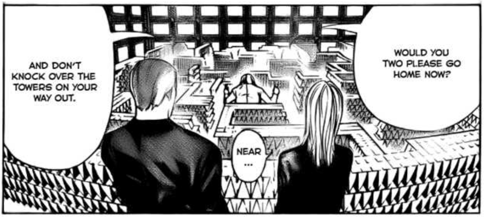 Near's tarot tower in Death Note one shot special