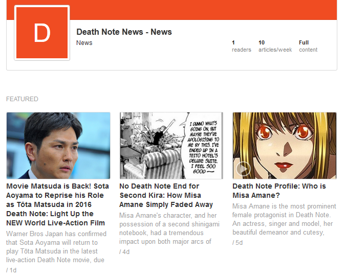 Death Note, News