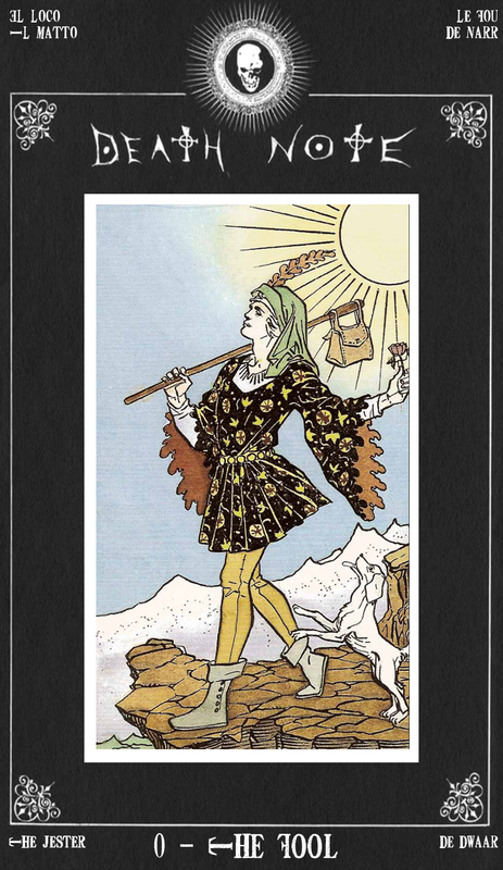 The Fool in Death Note Tarot card frame