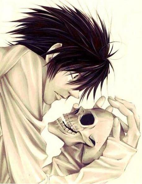 Death Note L with Skull